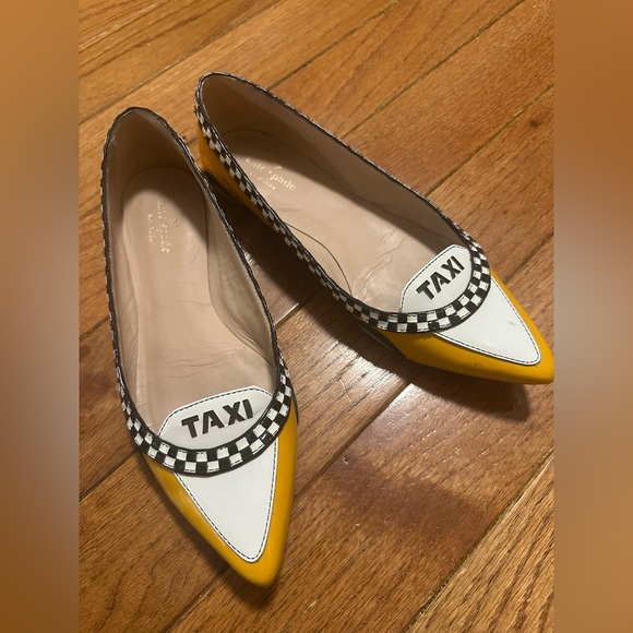 Kate Spade Yellow Taxi-Inspired Women's Flats - Picture 2 of 7